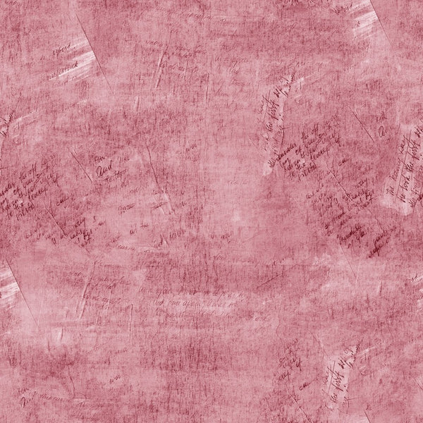 Vintage Script Fabric - Crimson - ineedfabric.com