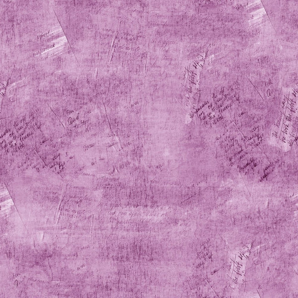 Vintage Script Fabric - Fuchsia Flourish - ineedfabric.com