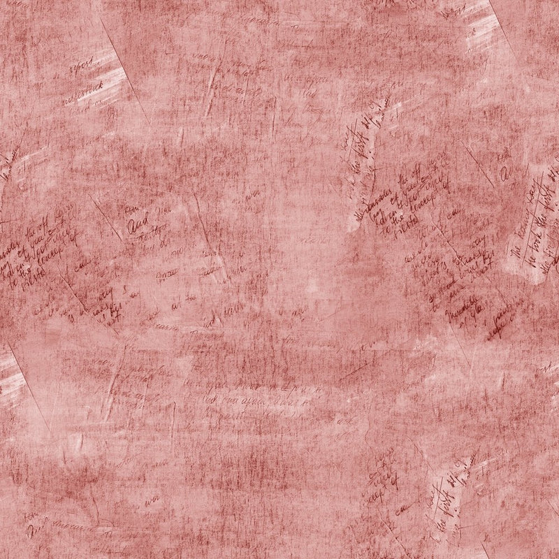Vintage Script Fabric - Red Rampage - ineedfabric.com