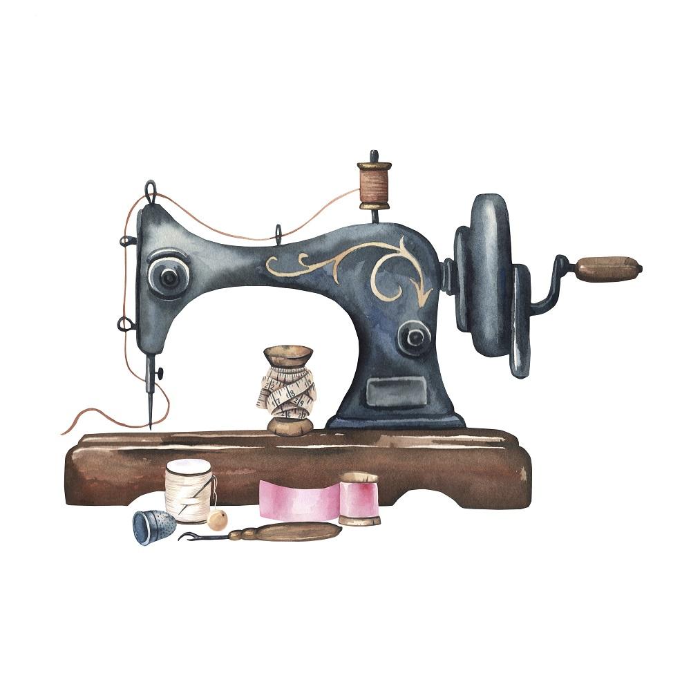 antique sewing machine drawing