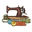 Vintage Sewing Machine Workshop Fabric Panel - ineedfabric.com