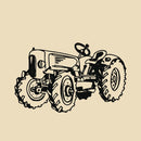 Vintage Sketched Tractor Fabric Panel - Variation 2 - ineedfabric.com