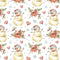 Vintage Snowmen & Poinsettia Fabric - ineedfabric.com