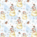 Vintage Snowmen & Snowflakes Fabric - ineedfabric.com