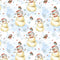 Vintage Snowmen & Snowflakes Fabric - ineedfabric.com