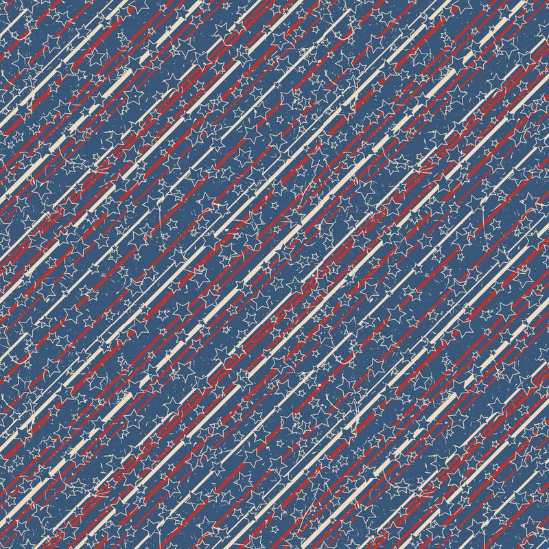 Vintage Textured Stars & Stripes Fabric - Navy - ineedfabric.com