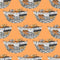 Vintage Trick or Treat Banner Fabric - Orange - ineedfabric.com