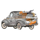 Vintage Trick or Treat Full Truck Fabric Panel - ineedfabric.com