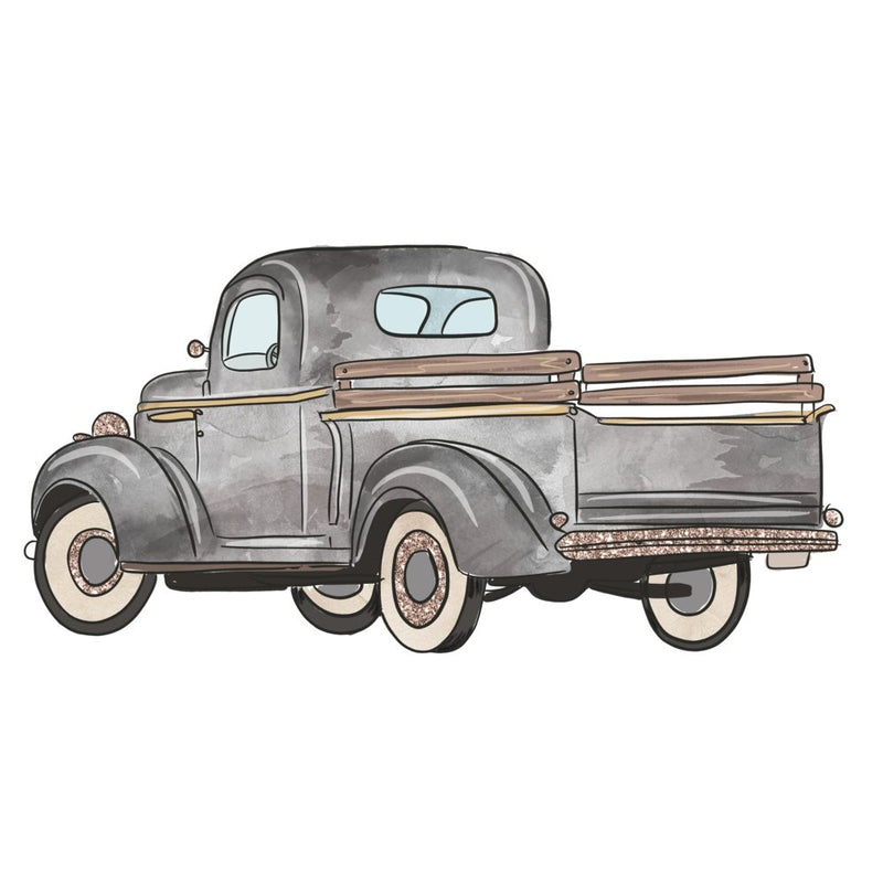 Vintage Trick or Treat Truck Fabric Panel - ineedfabric.com