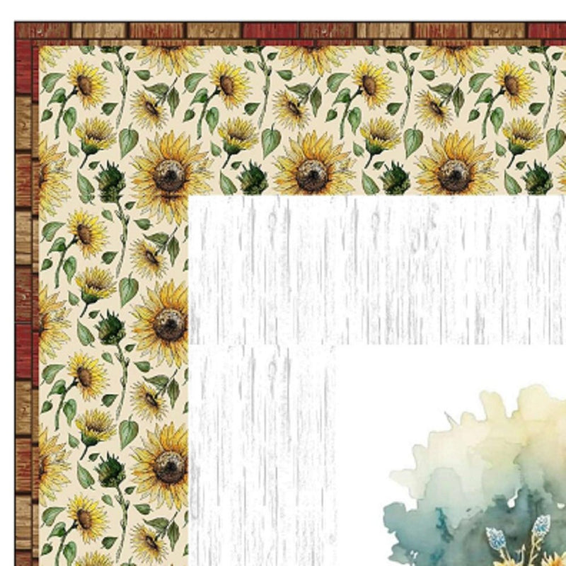 Vintage Truck and Sunflowers with Barn Wall Hanging 42" x 42" - ineedfabric.com