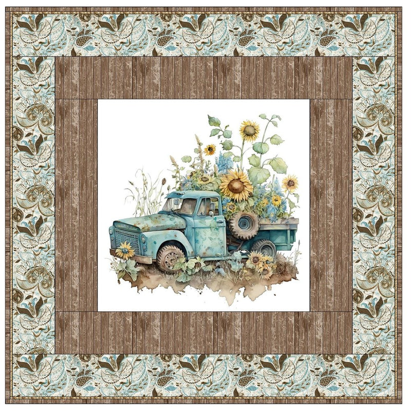 Vintage Truck in the Field Wall Hanging 42" x 42" - ineedfabric.com
