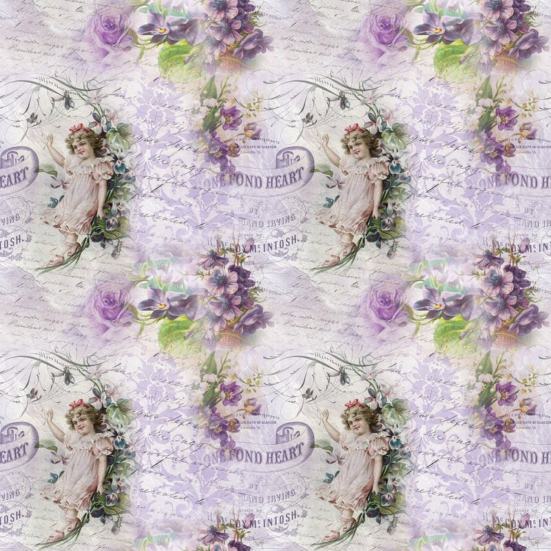 Vintage Violets 1 Fabric - ineedfabric.com