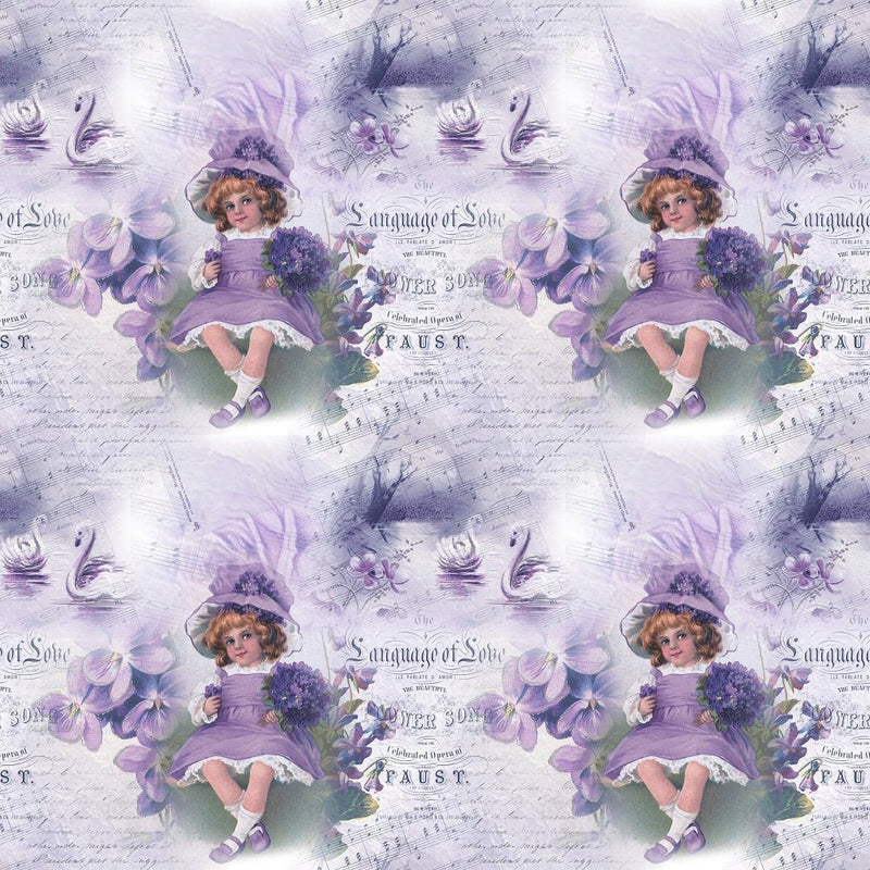 Vintage Violets 2 Fabric - ineedfabric.com