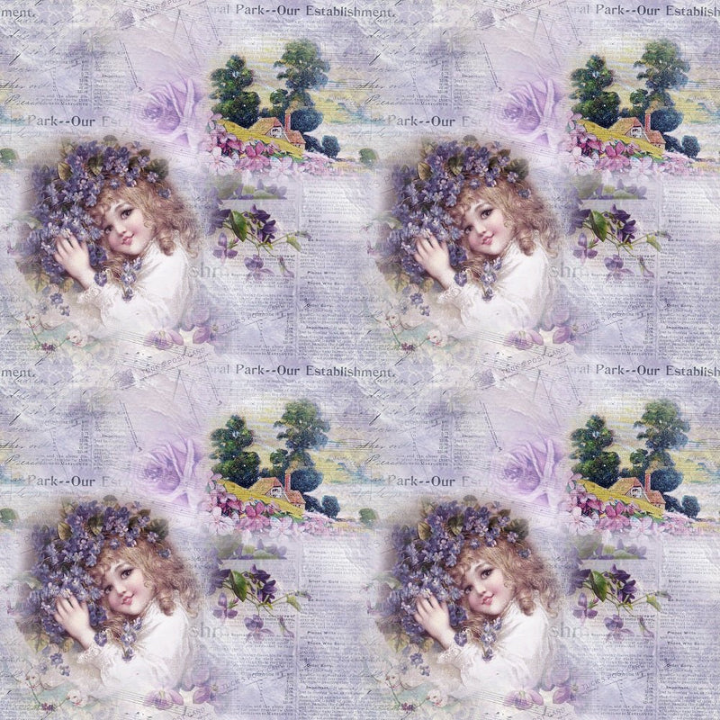 Vintage Violets 6 Fabric - ineedfabric.com