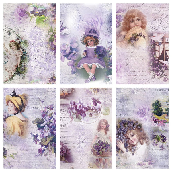 Vintage Violets Fat Quarter Bundle - 6 Pieces - ineedfabric.com