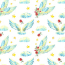 Vintage Watercolor Angel Wings Fabric - ineedfabric.com