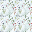 Vintage Wildflowers 4 Fabric - Blue - ineedfabric.com