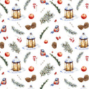 Vintage Winter Christmas Forest Fabric - ineedfabric.com