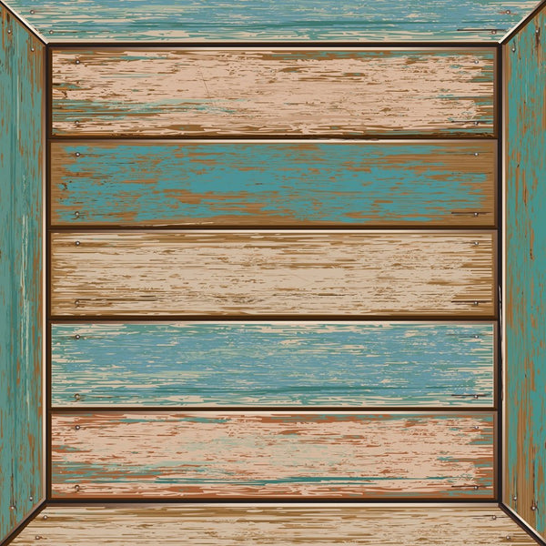 Vintage Wood Square Planks Fabric - Blue - ineedfabric.com