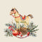 Vintage Wooden Horse Fabric Panel - Tan - ineedfabric.com