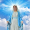 Virgin Mary in Clouds Fabric Panel - ineedfabric.com