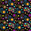 Vivid Flowers & Paisleys Pattern 1 Fabric - ineedfabric.com