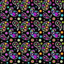 Vivid Flowers & Paisleys Pattern 3 Fabric - ineedfabric.com