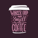 Wake Up And Smell The Coffee Fabric Panel - Purple - ineedfabric.com