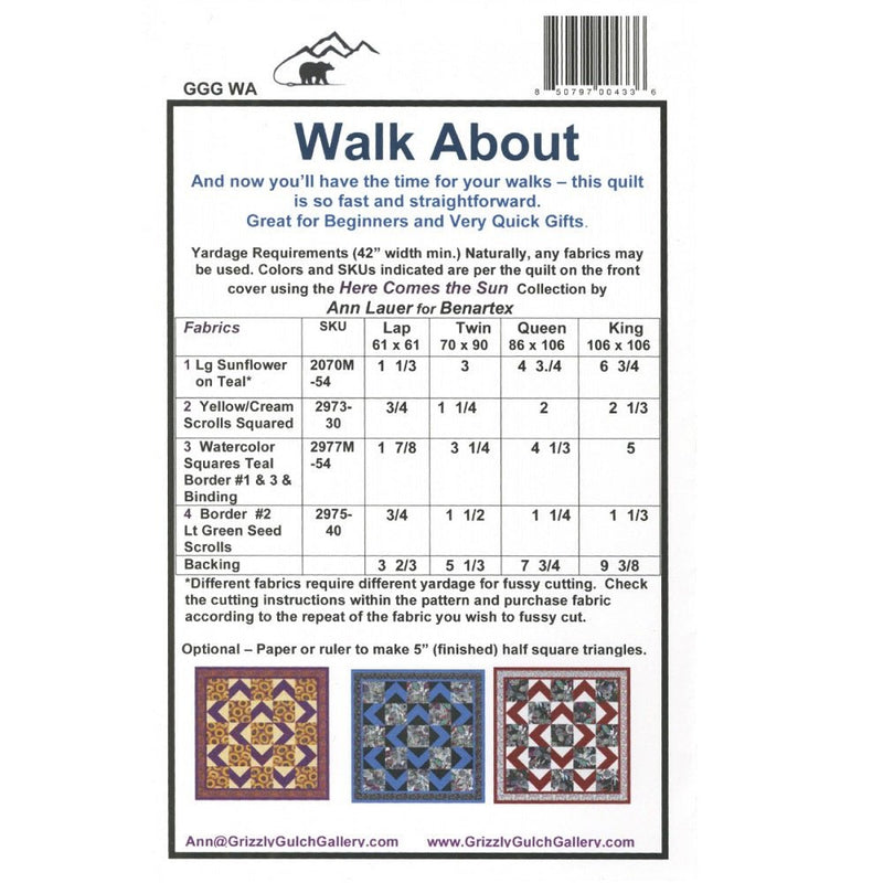 Walk About Quilt Pattern - ineedfabric.com