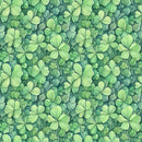 Watercolor 4 Leaf Clovers Fabric - ineedfabric.com
