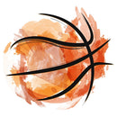 Watercolor Abstract Basketball Fabric Panel - ineedfabric.com