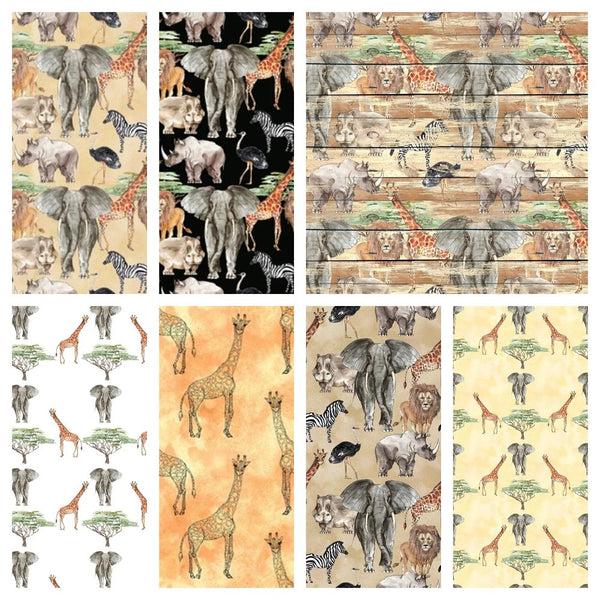Watercolor African Safari Collection - 1/2 Yard Bundle - ineedfabric.com