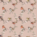 Watercolor Allover Birds Fabric - Brown - ineedfabric.com