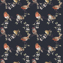 Watercolor Allover Birds Fabric - Navy - ineedfabric.com