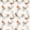 Watercolor Allover Birds Fabric - Tan - ineedfabric.com