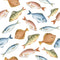 Watercolor Allover Fish Fabric - ineedfabric.com