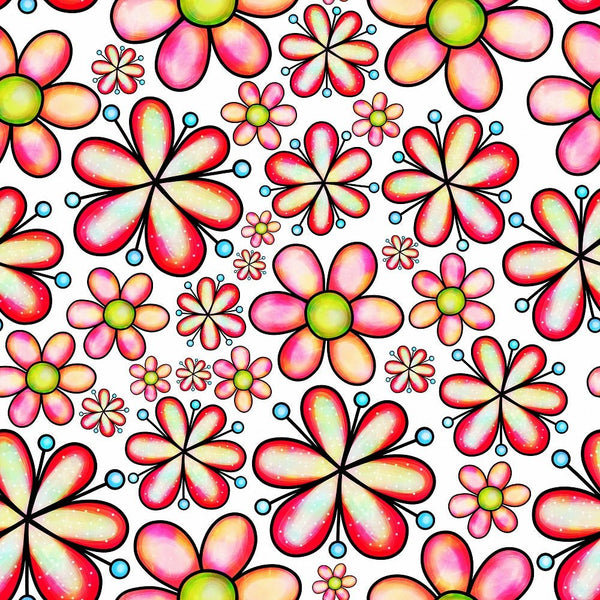 Watercolor Allover Floral Collage 9 Fabric - ineedfabric.com