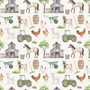 Watercolor Allover Goat Farm Fabric - Tan - ineedfabric.com