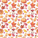 Watercolor Autumn Elements Fabric - ineedfabric.com