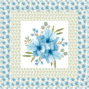 Watercolor Blue Floral Bouquet Wall Hanging/Lap Quilt Kit - 42" x 42" - ineedfabric.com