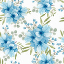 Watercolor Blue Floral Fabric - ineedfabric.com