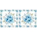 Watercolor Blue Floral Pillow Panel - ineedfabric.com