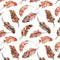 Watercolor Boho Feather Fabric - Red/Brown - ineedfabric.com