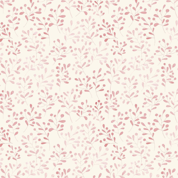 Watercolor Branches Fabric - Pink - ineedfabric.com