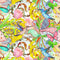 Watercolor Bright Hummingbirds & Flowers 2 Fabric - ineedfabric.com