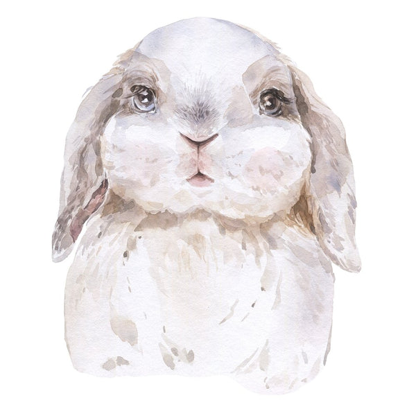 Watercolor Bunny Fabric Panel - ineedfabric.com