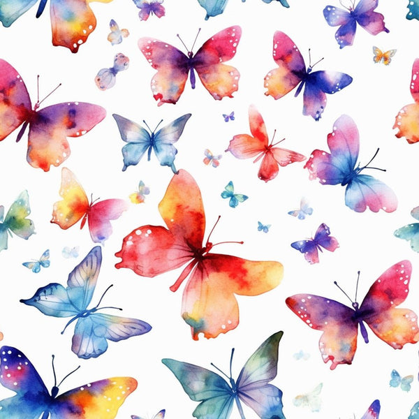 Watercolor Butterflies Pattern 10 Fabric - ineedfabric.com
