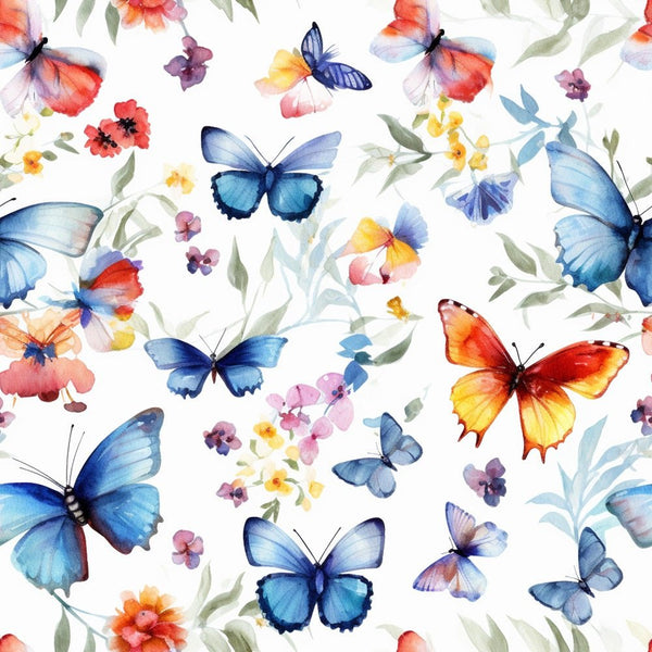 Watercolor Butterflies Pattern 12 Fabric - ineedfabric.com