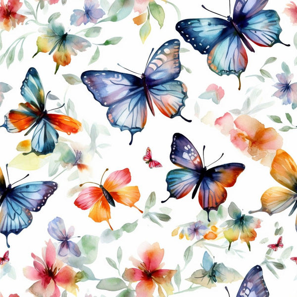 Watercolor Butterflies Pattern 13 Fabric - ineedfabric.com