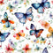Watercolor Butterflies Pattern 13 Fabric - ineedfabric.com
